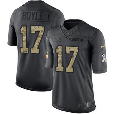 Nike Chicago Bears #17 Tim Boyle Black Men's Stitched NFL Limited 2016 Salute to Service Jersey